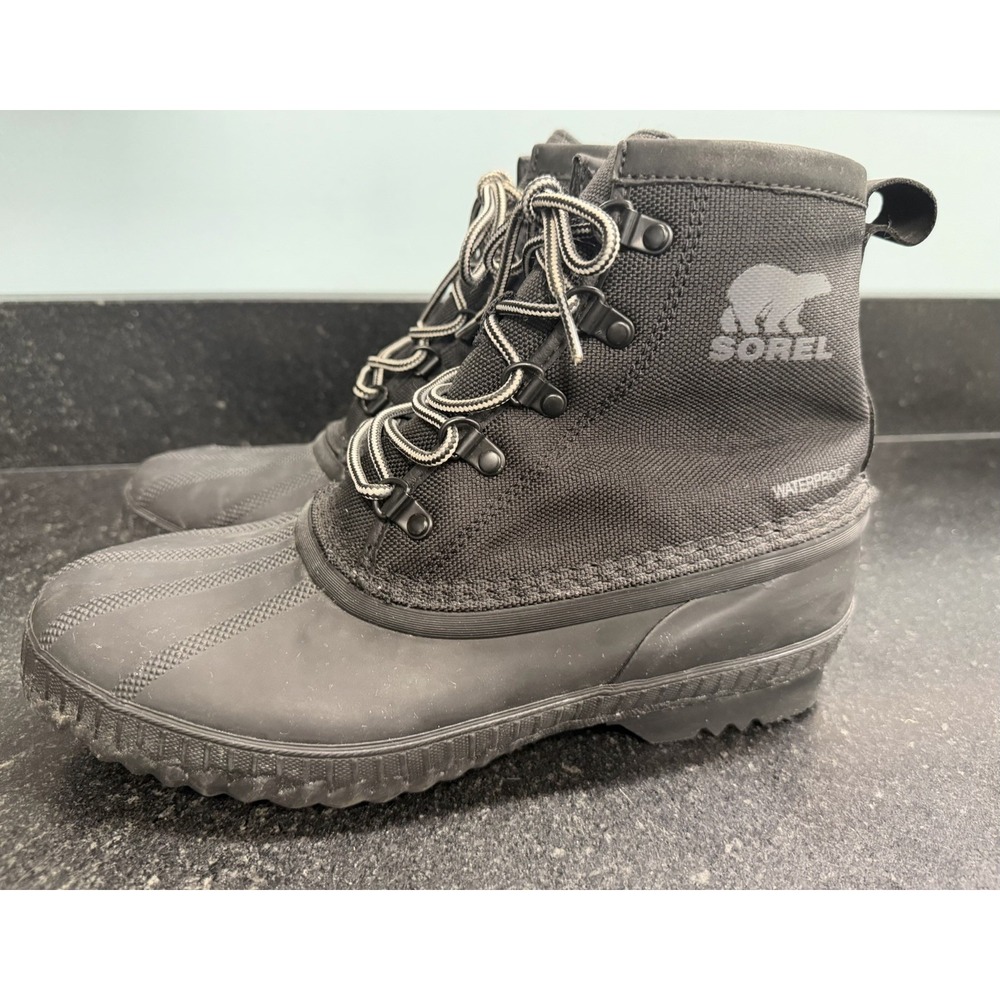 Sorel Cheyanne II Short Nylon Waterproof Duck Boots Black Men's US 9 NM2340